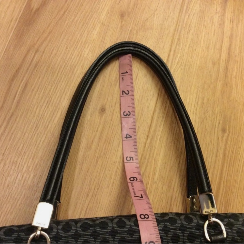 COACH Madison Madeline Black W/Gray Signature Small “C” Canvas East West… - Picture 13 of 13
